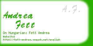 andrea fett business card